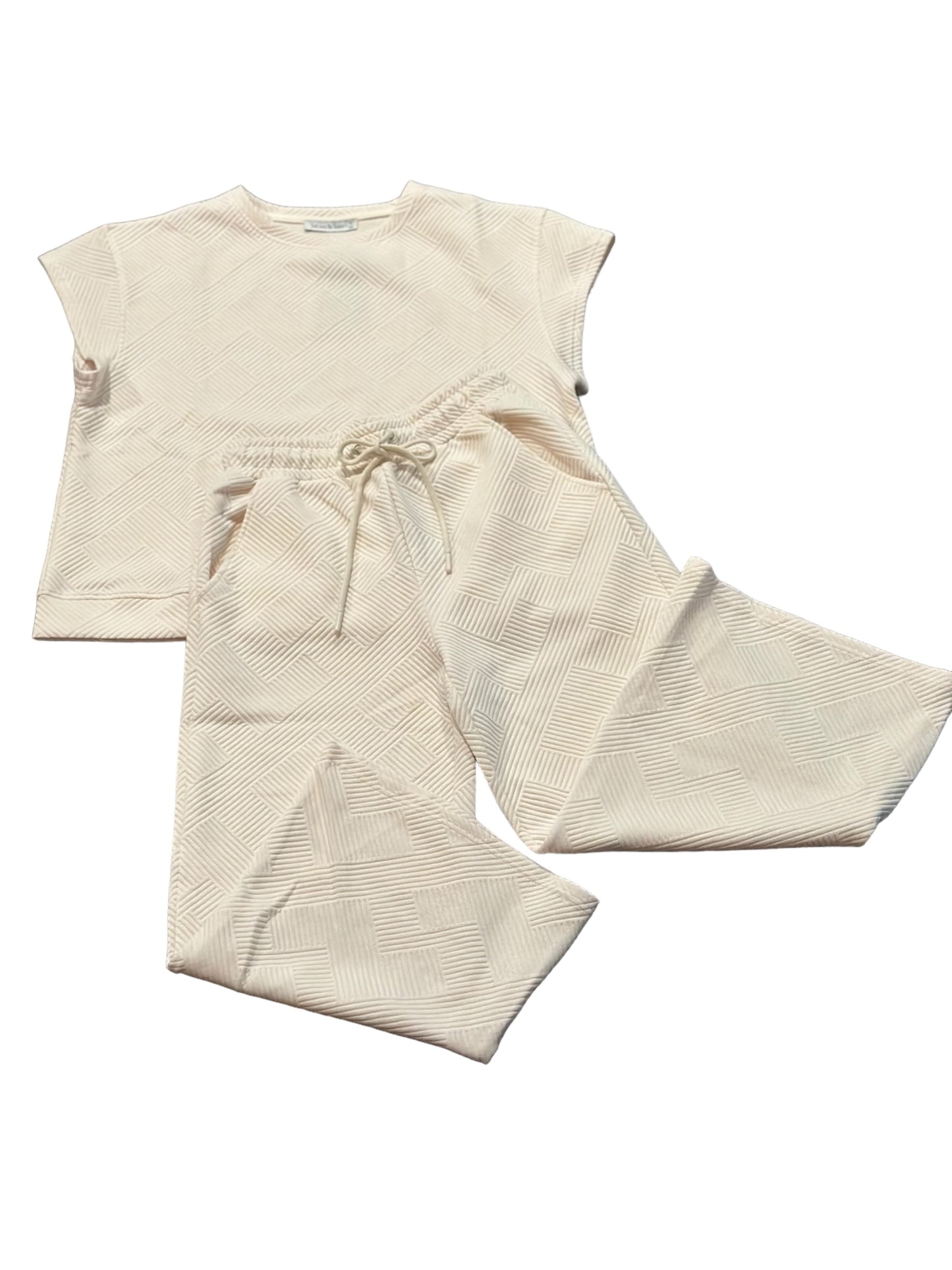 Textured Knit Set - Ivory (Adult Sizing)