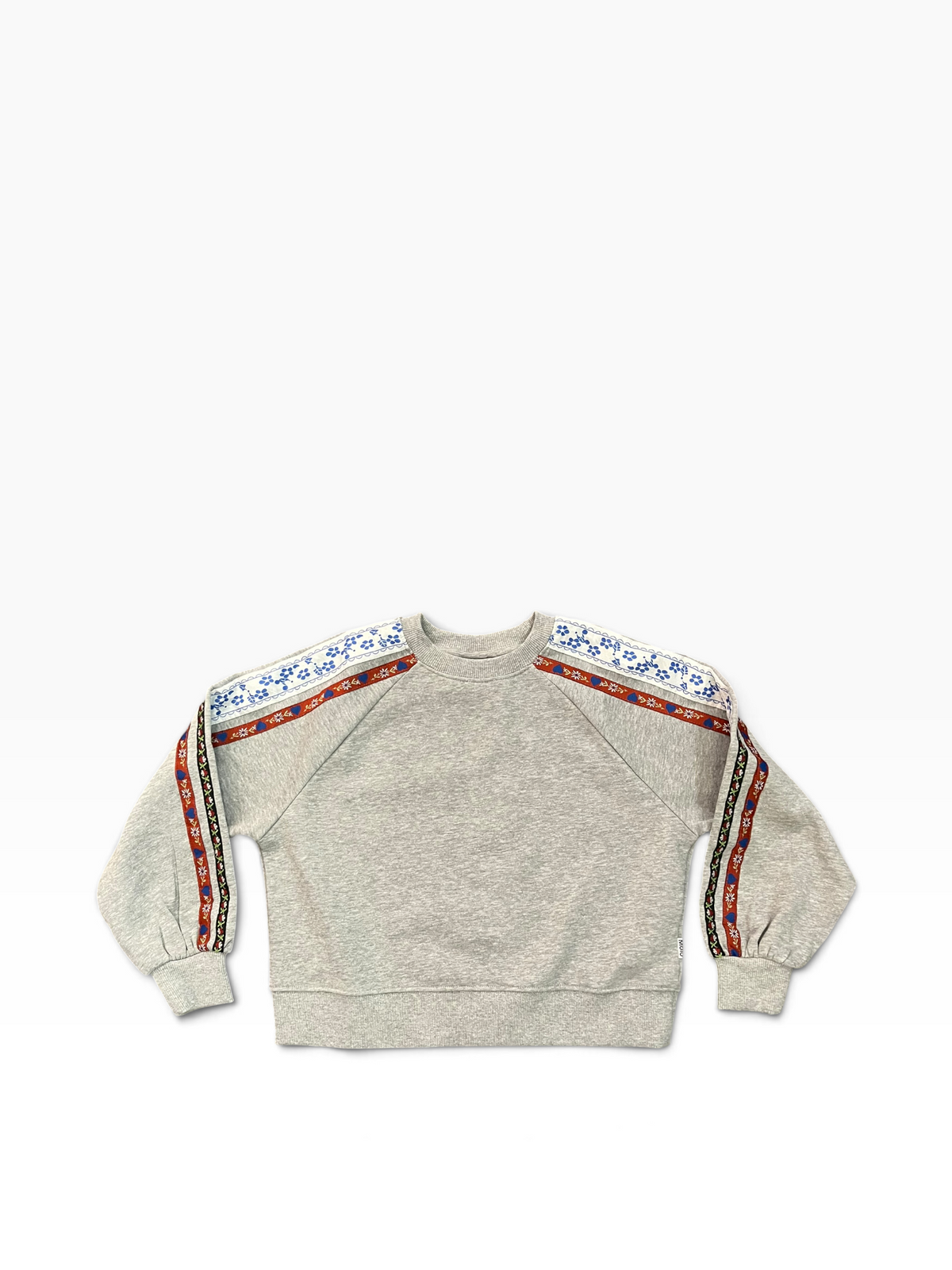 Molo Milou Ribbon Stiped Sweatshirt - Grey
