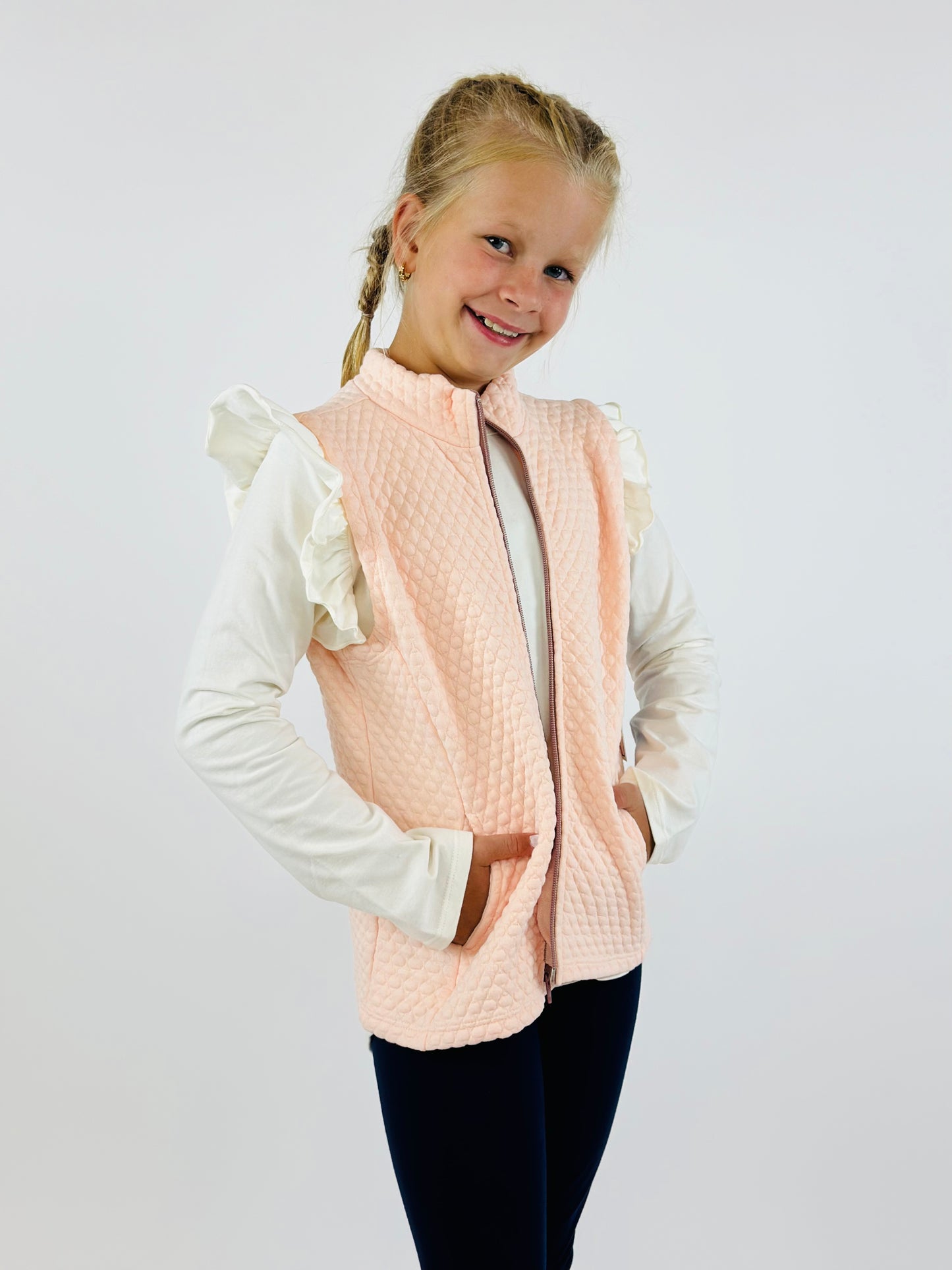 Elizabeth Long Sleeve Ruffle Tee - Ivory