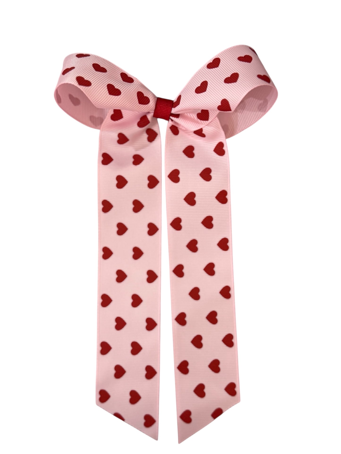 Heart Print Long Bow w/Clip