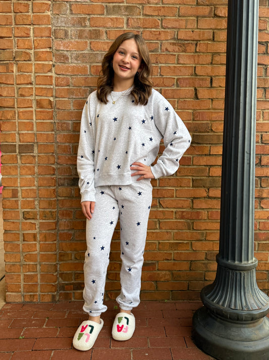 Chaser Festive Stars Crop Sweatshirt (Adult Sizing)