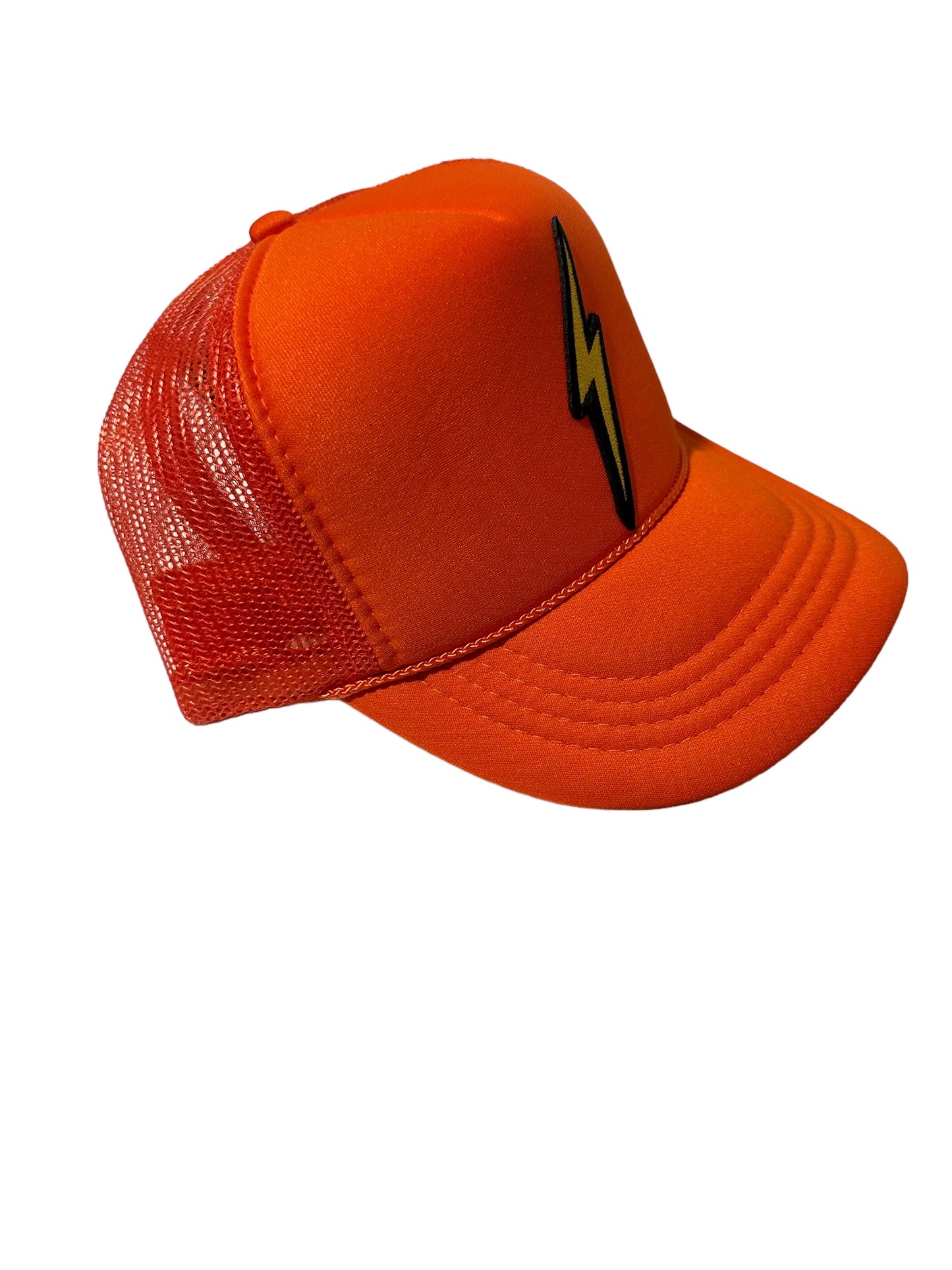 Solid Orange Lightning Bolt Trucker Hat - Adult