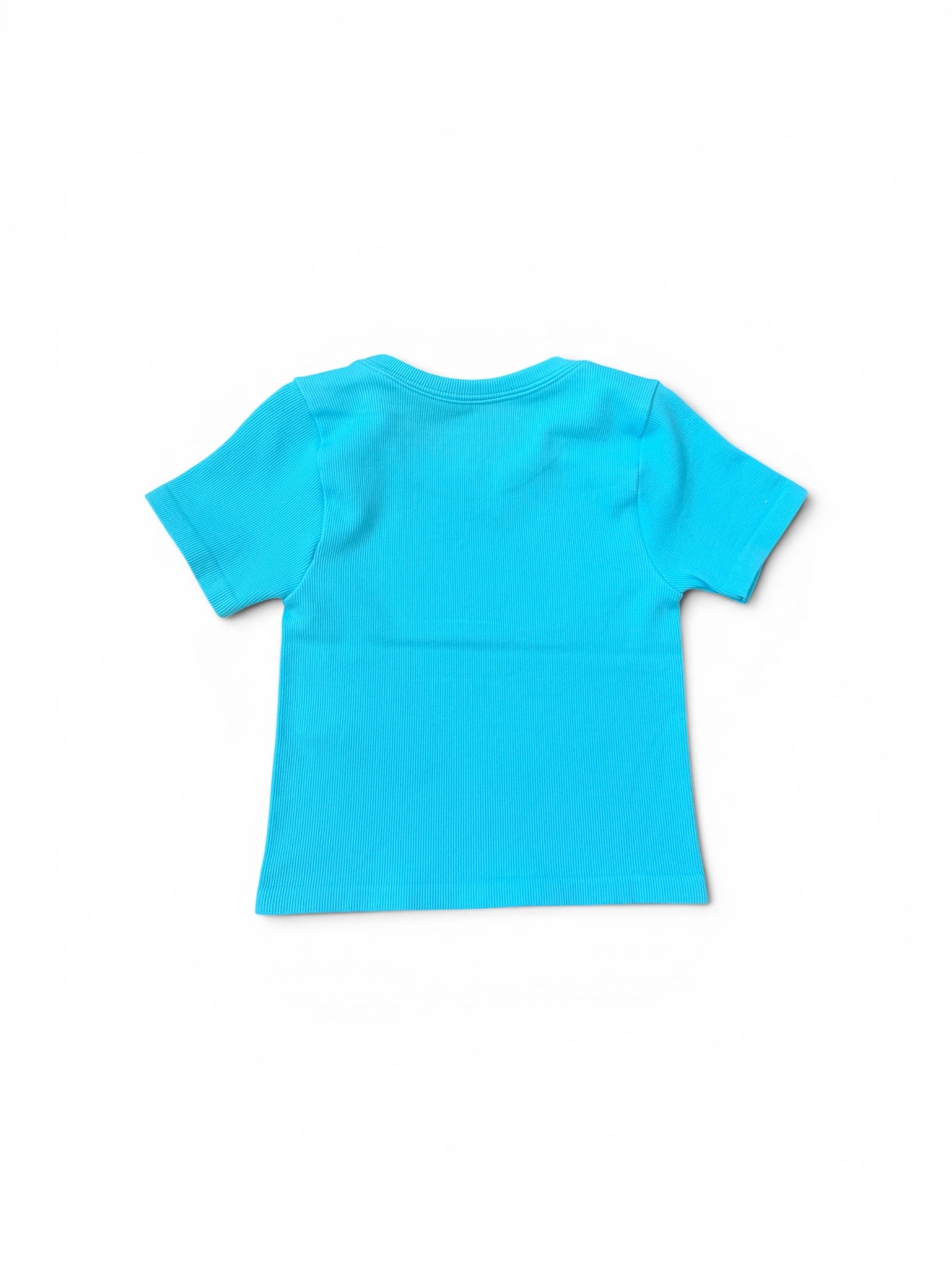 Ribbed Short Sleeve Shirt - Turquoise