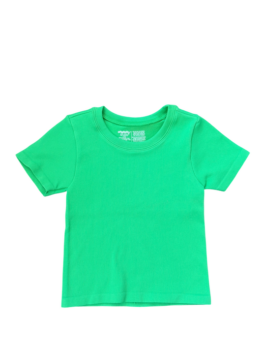 Ribbed Short Sleeve Shirt - Glam Green