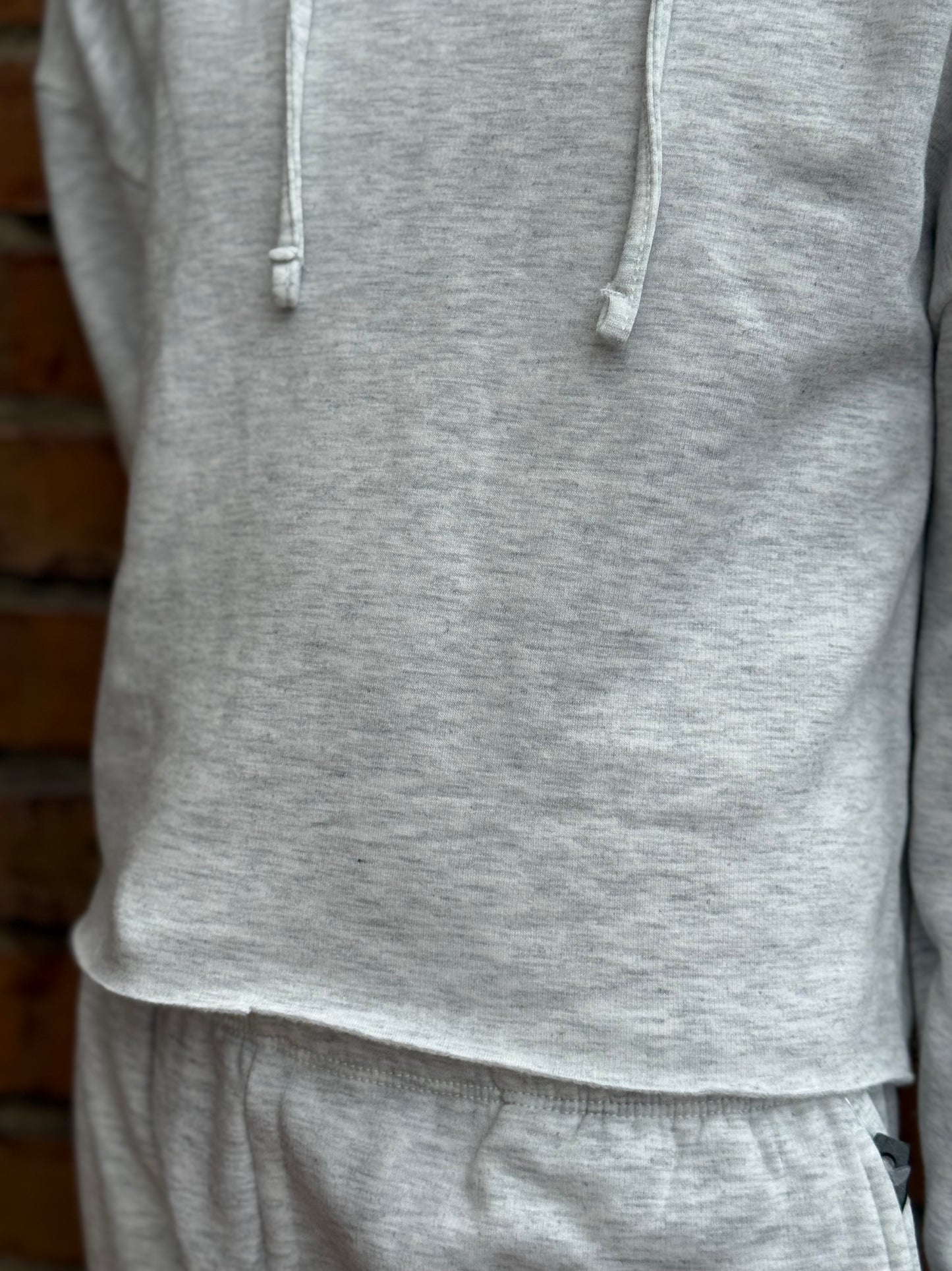 Cloud Hoodie with Raw Edge - Heather Grey
