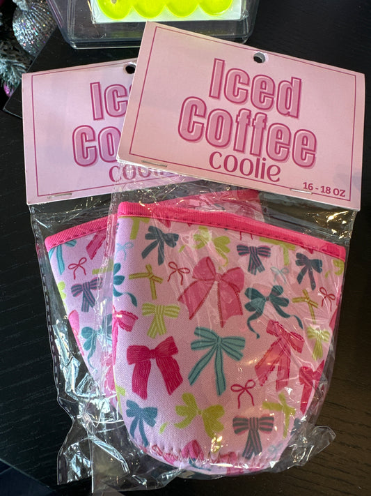 Iced coffee coozie bow small