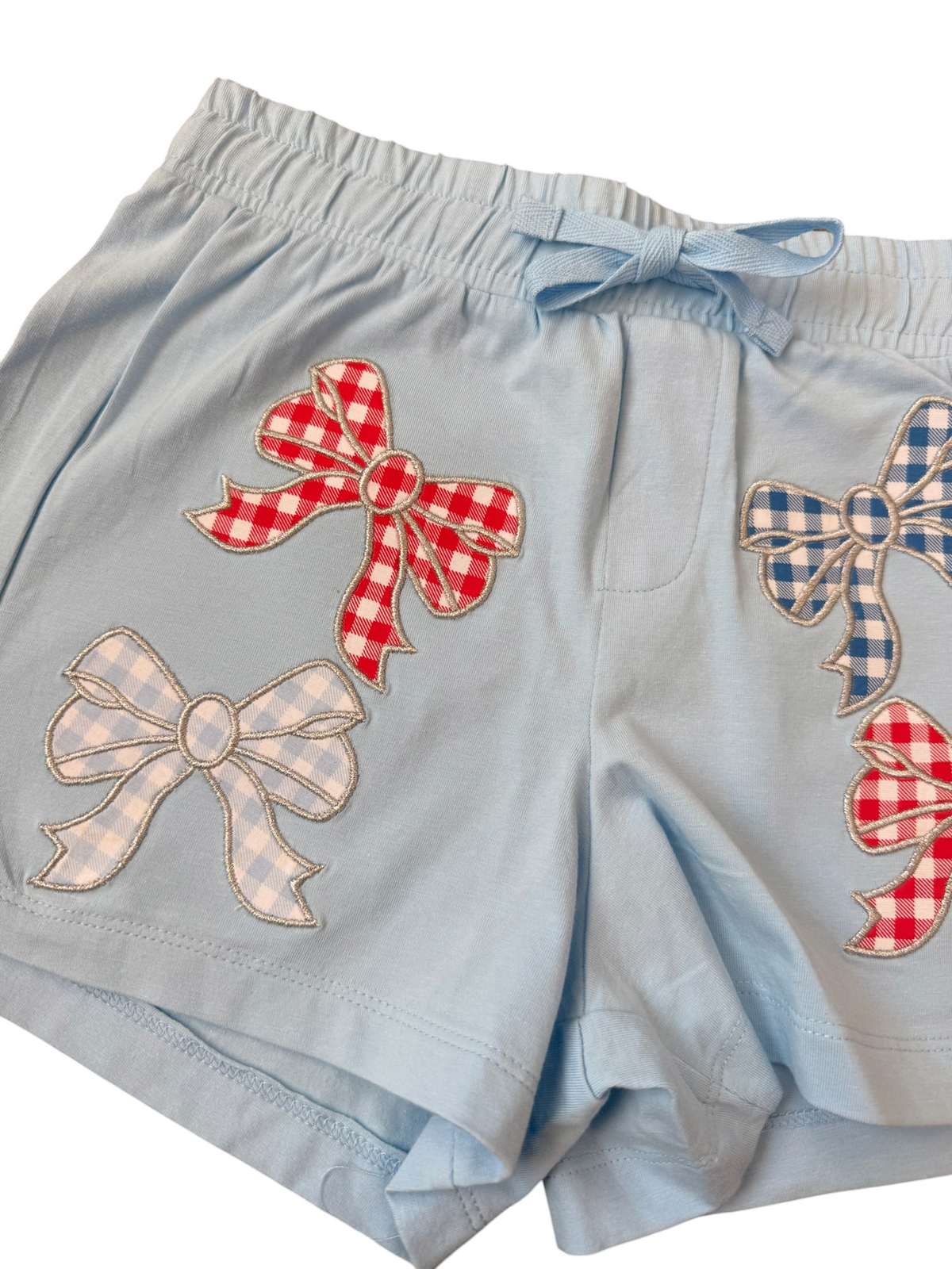 Gingham Bow Patch Shorts