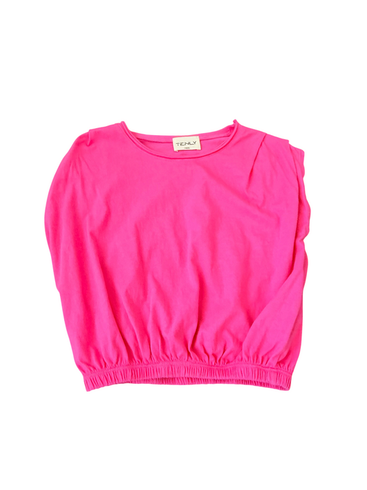Tenly Pleated Shoulder Tee - Hot Pink