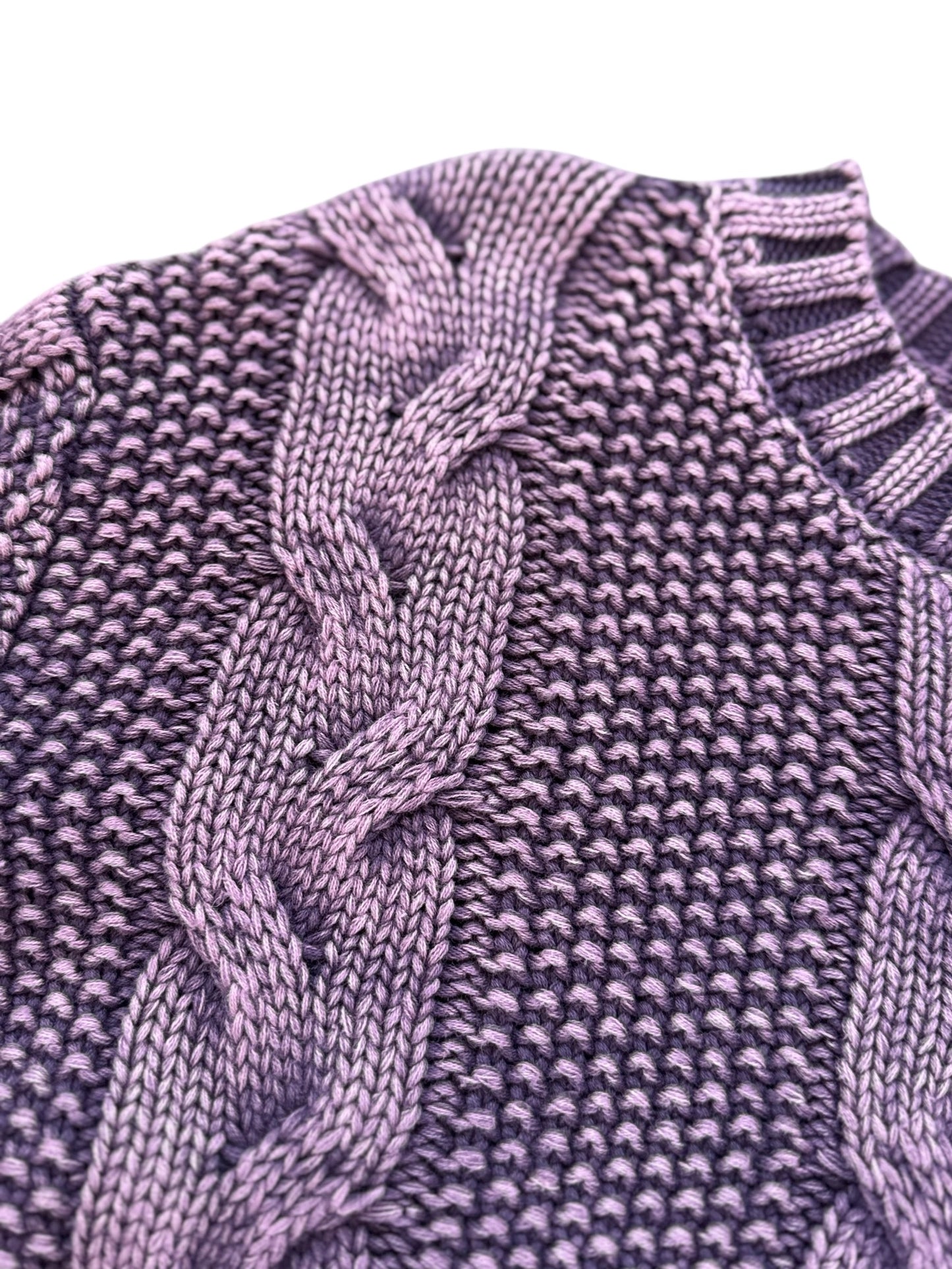 Tenly Knit Crop Sweater - Plum