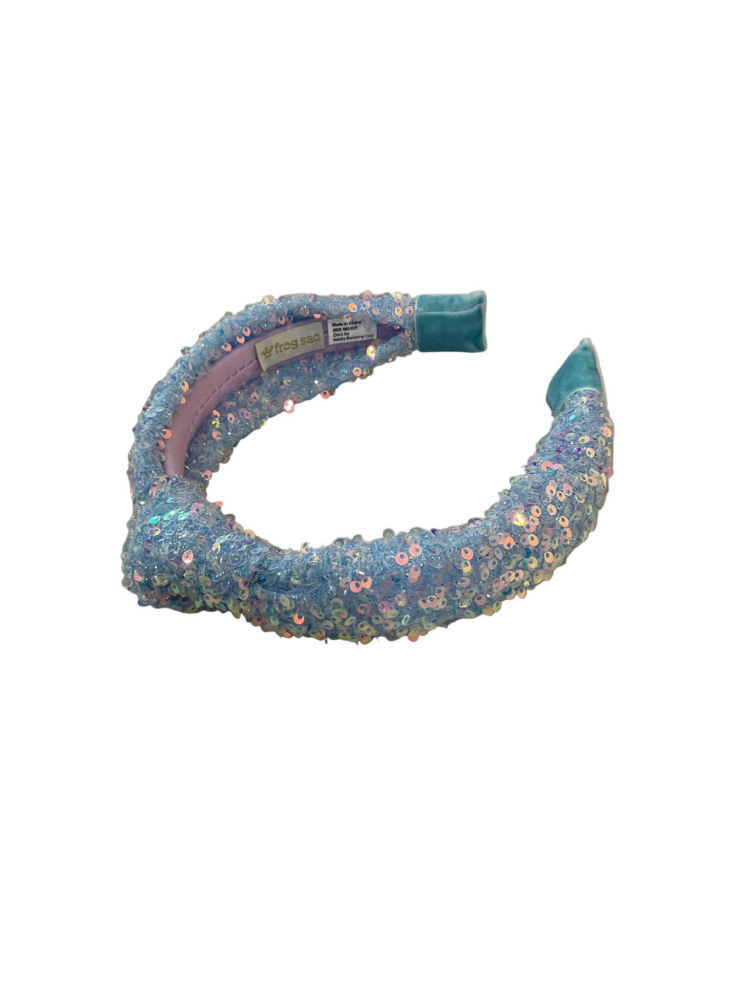 Sparkly Sequin Knot Headband - Blue