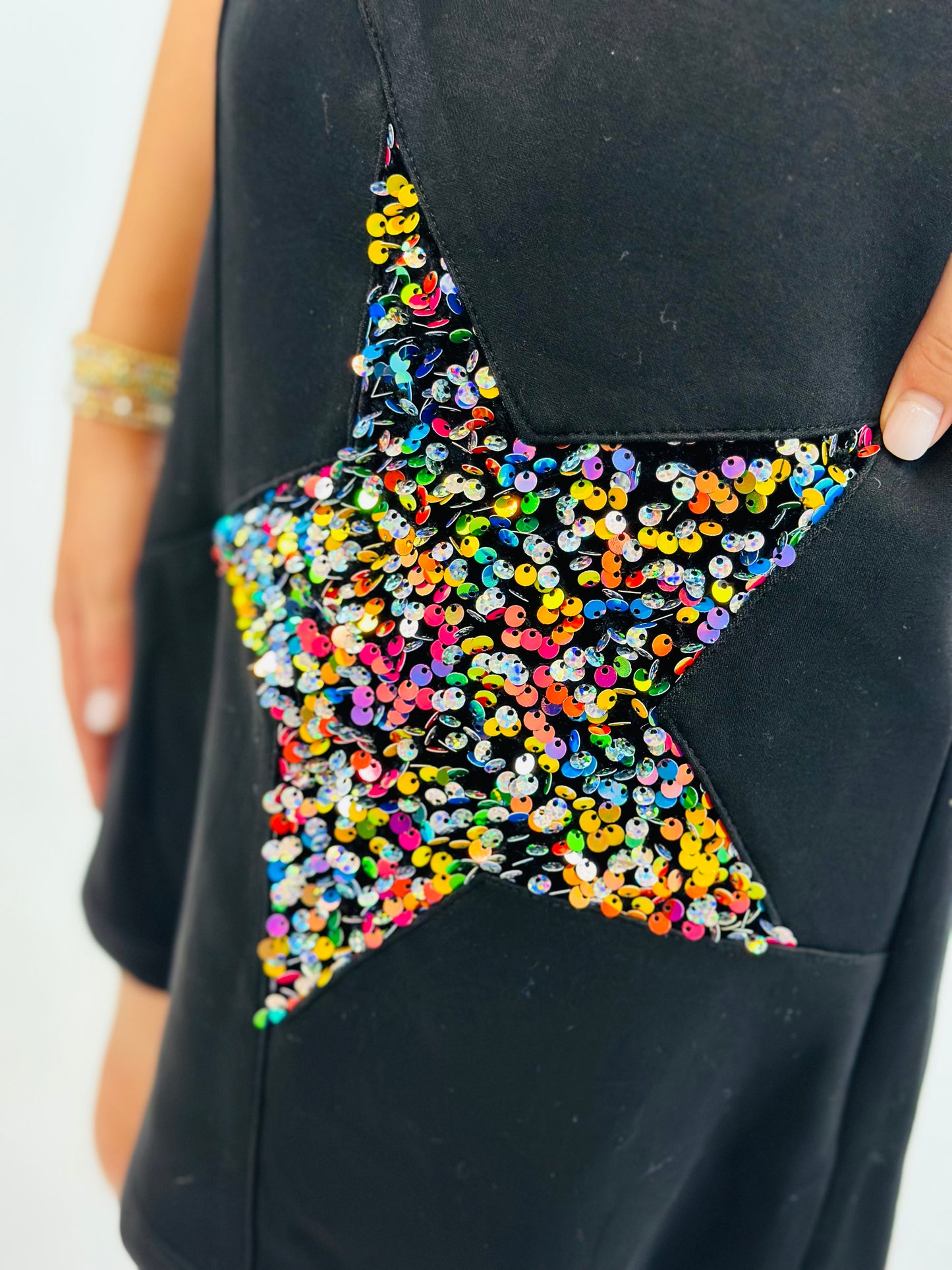 Sequin Stars Shift Dress