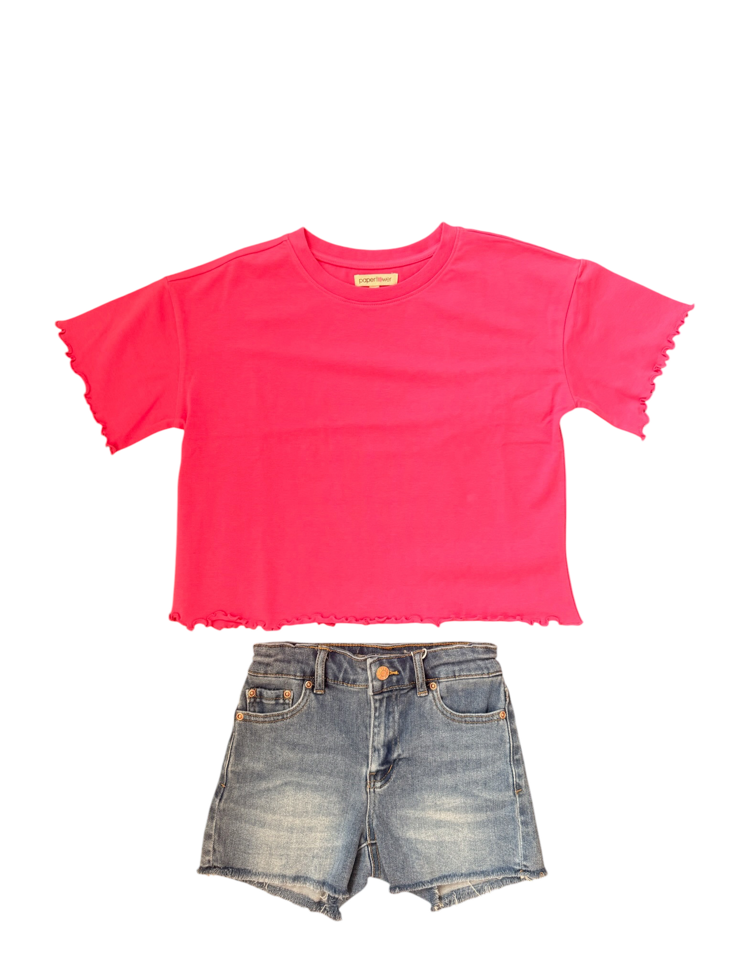 Back Bow Pocket Denim Shorts