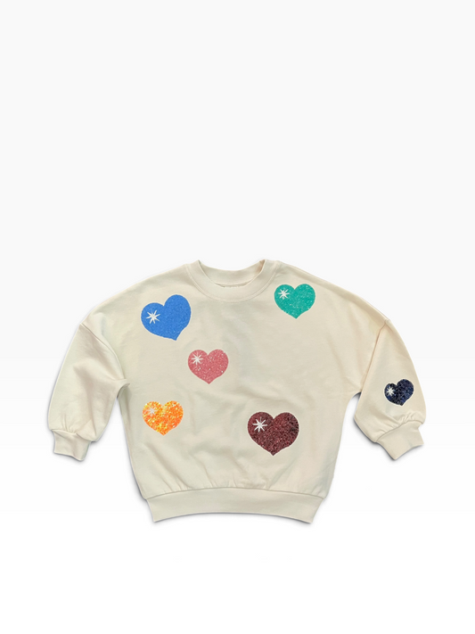 Molo Marika Sequin Heart Sweatshirt