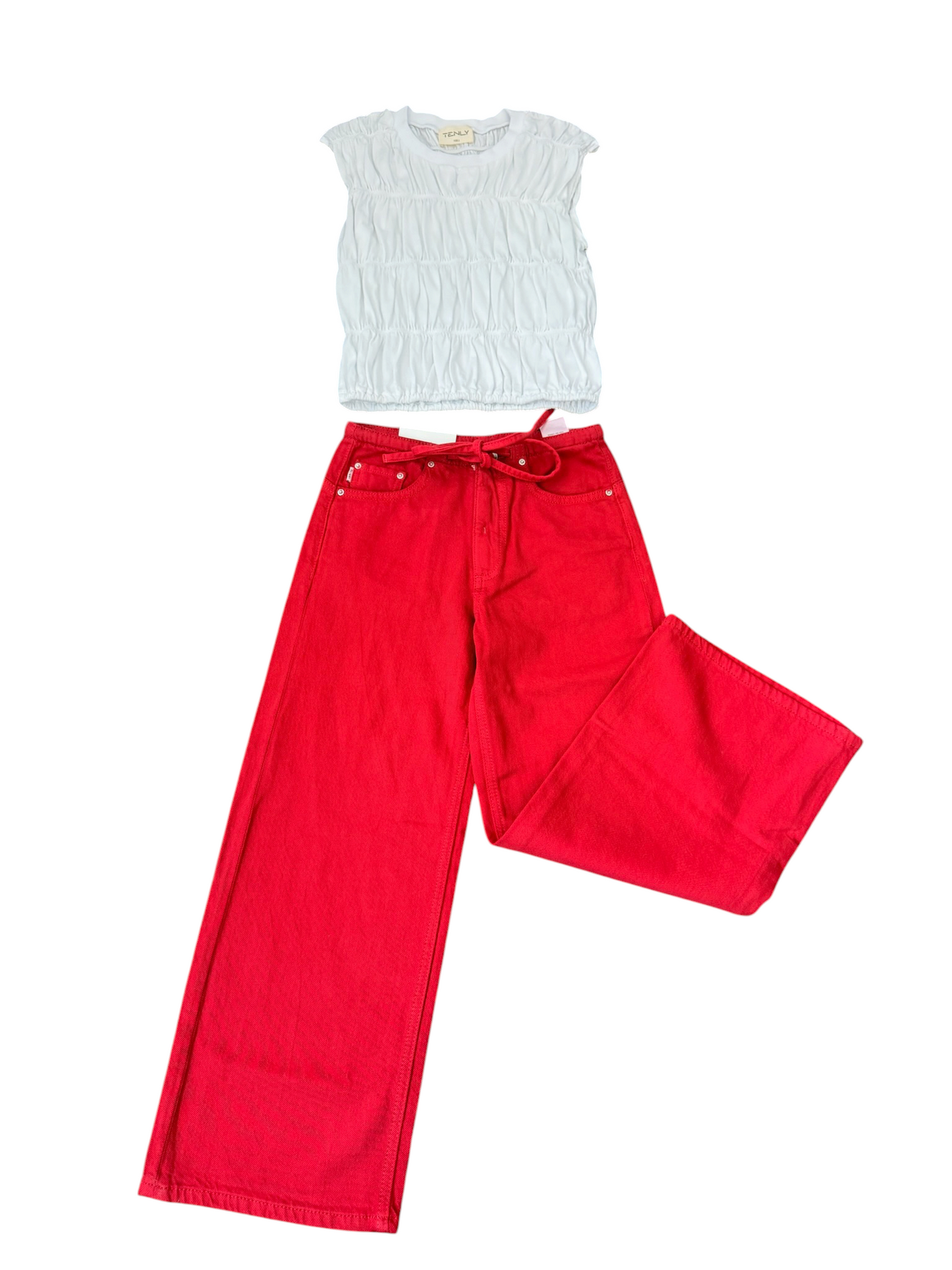 Frankie Low-Slung Wide Leg - Red