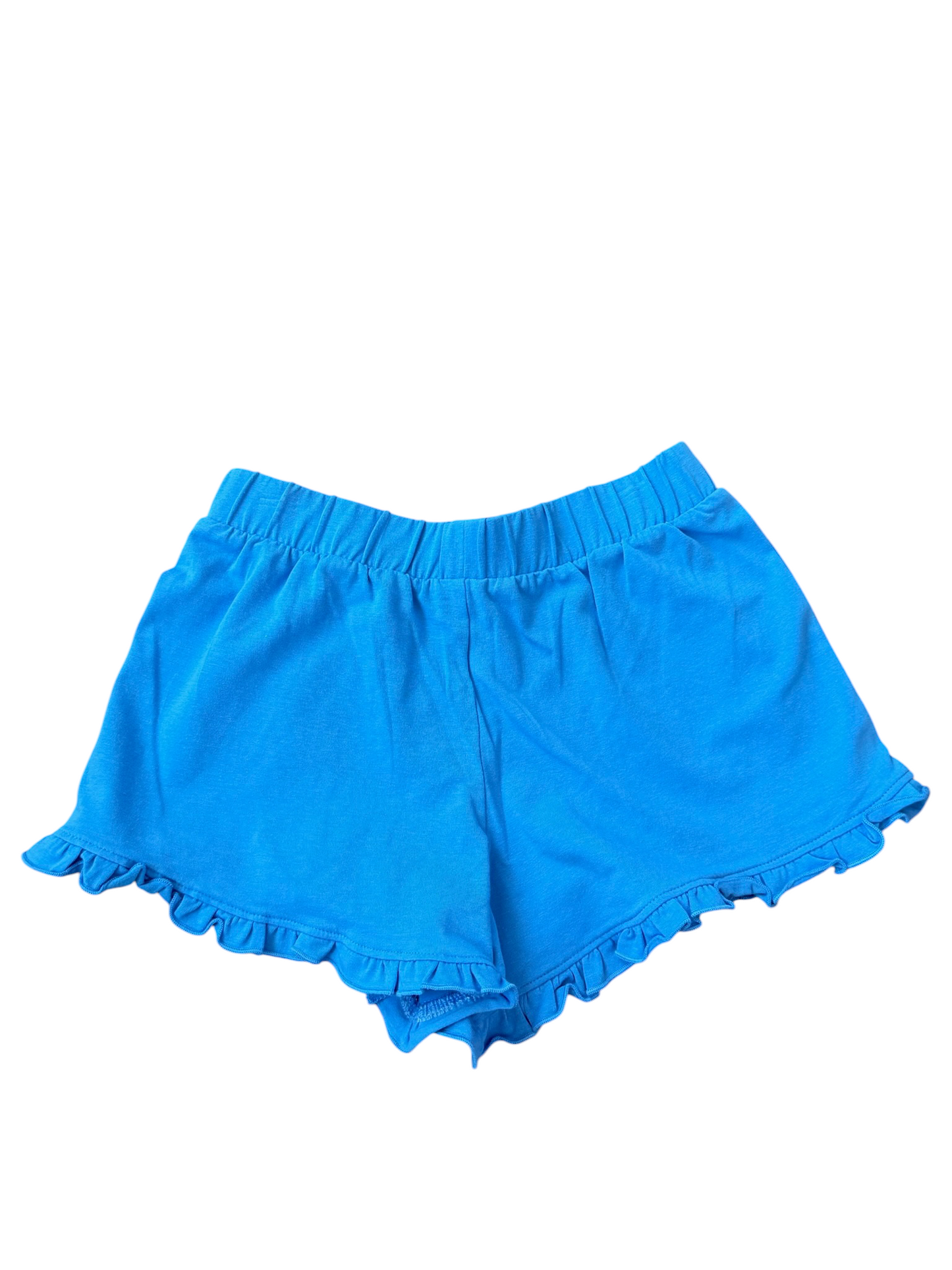 Ruffle Trim Shorts - Cobalt Blue