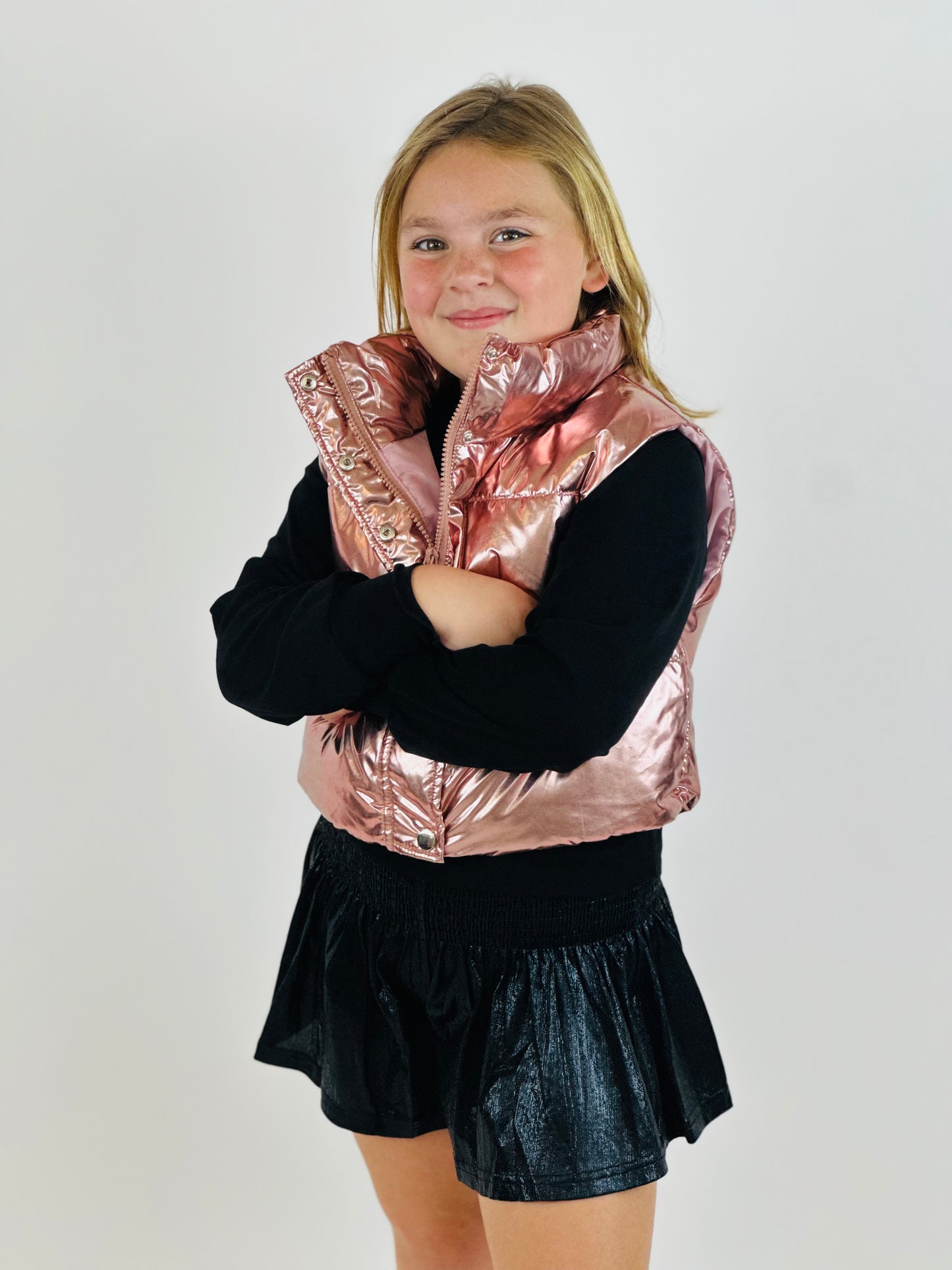 Metallic Pink Puffer Vest