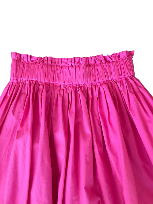 Tenly Poplin Midi Skirt - Hot Pink