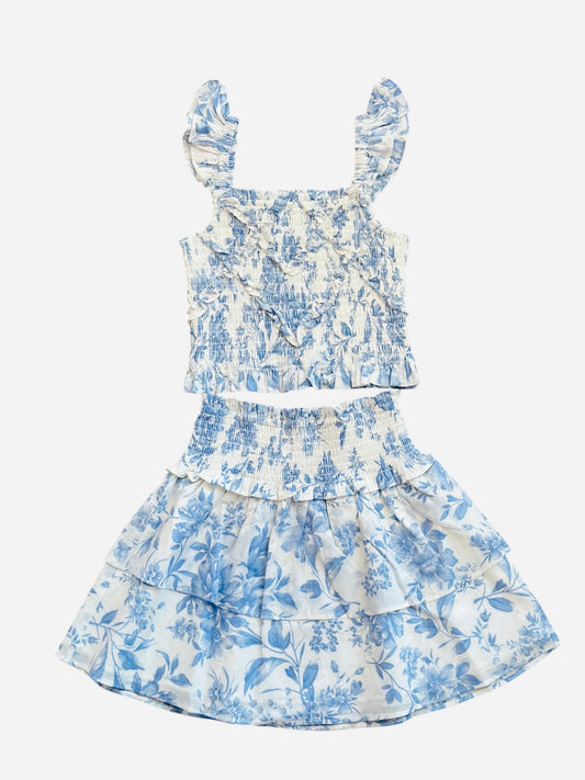 j.marie Chloe Ruched Top and Skirt Set