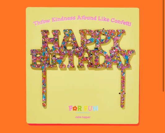 Happy Birthday Confetti Cake Topper