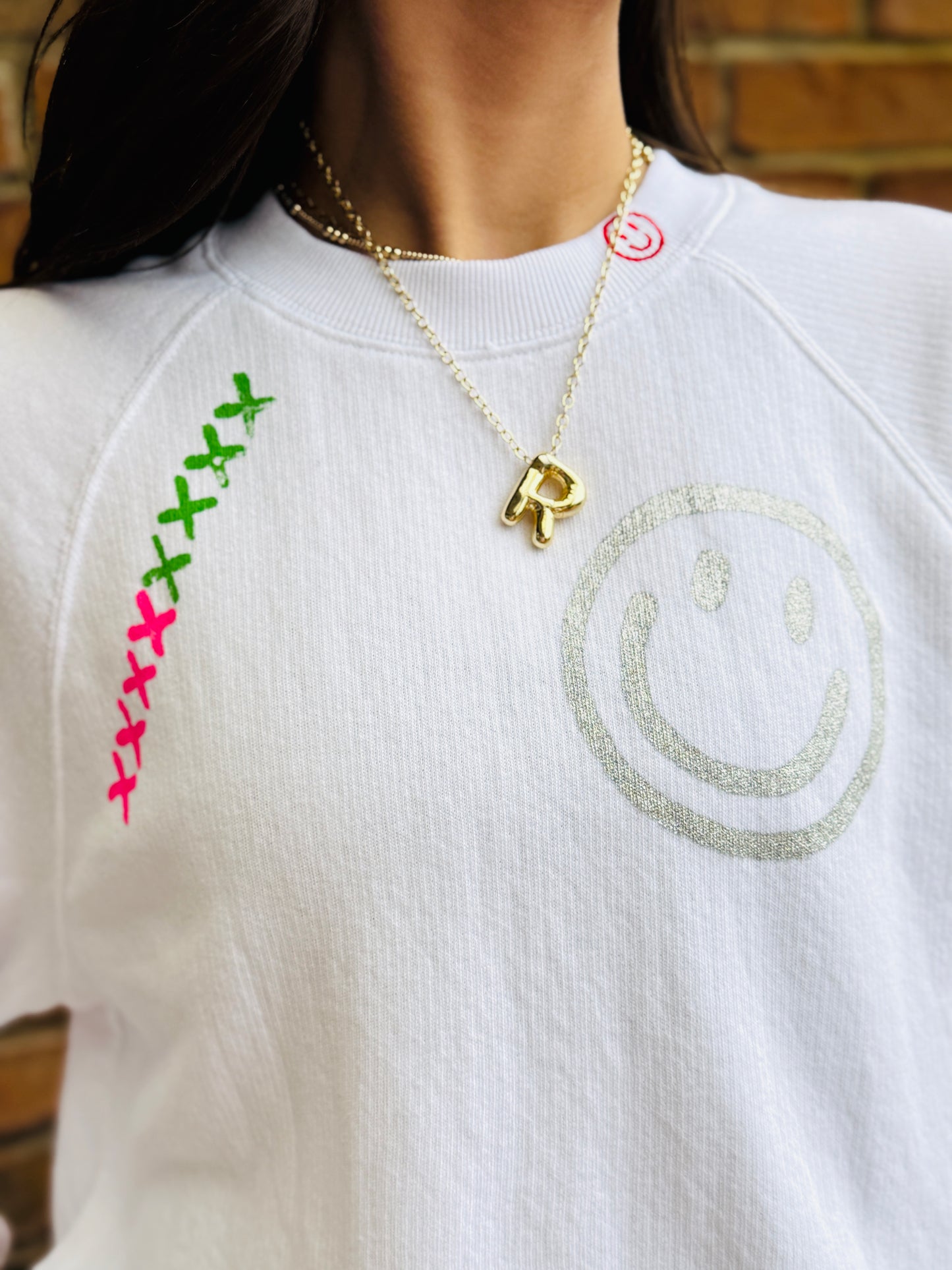 Smiley Vintage Sweatshirt - White