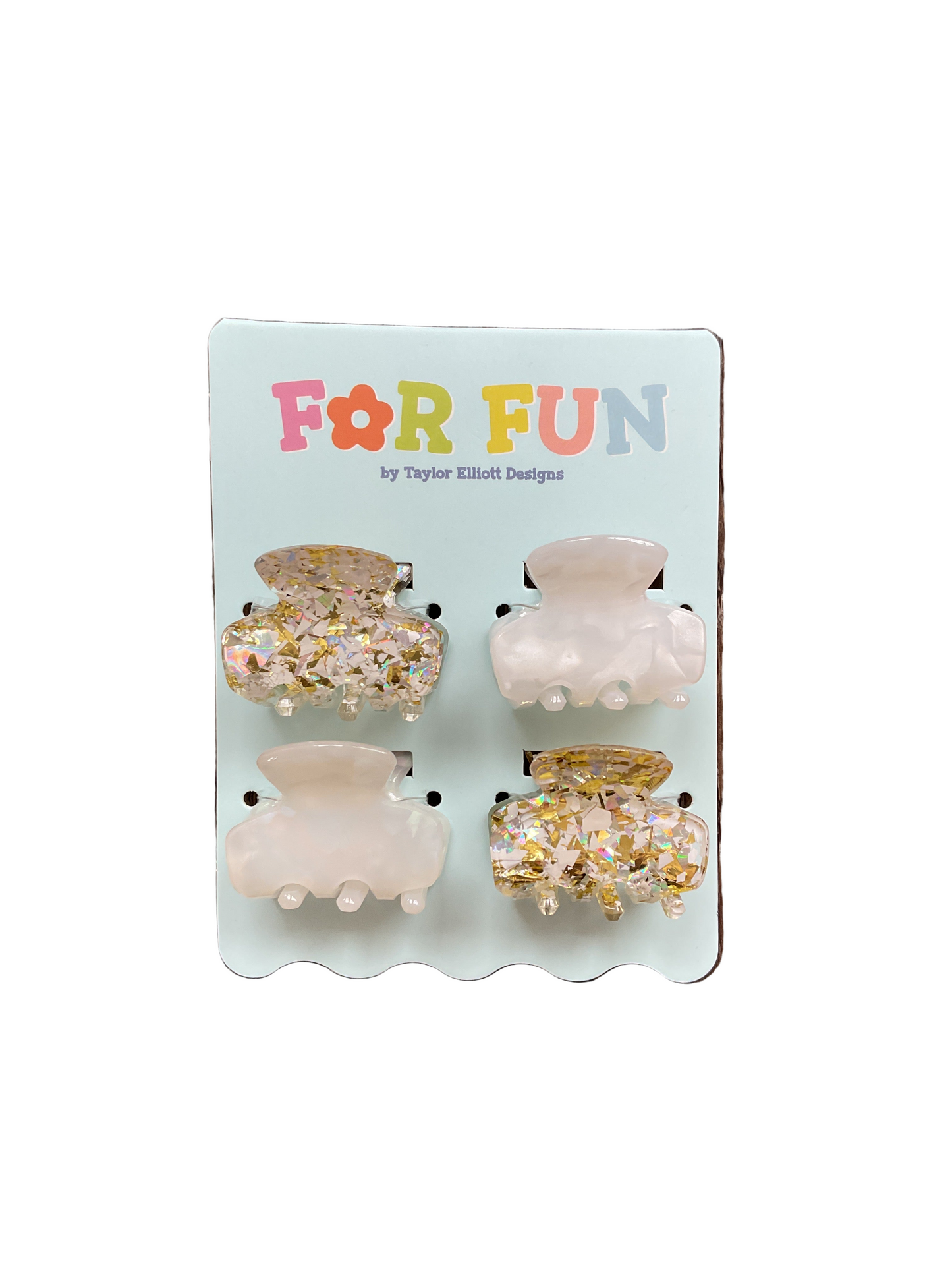 Mini Claw Hair Clip Set - Pearl