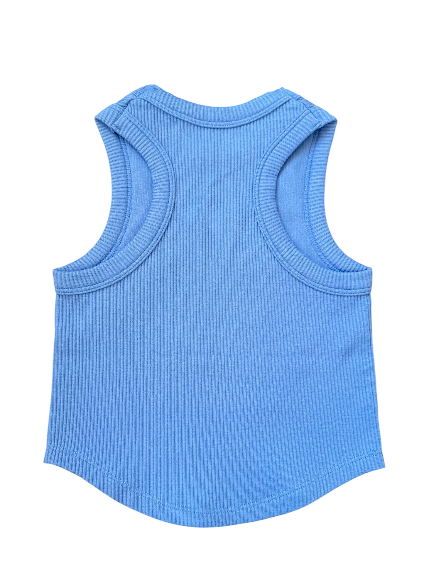 Cropped Ribbed Racerback Tank - Bright Blue