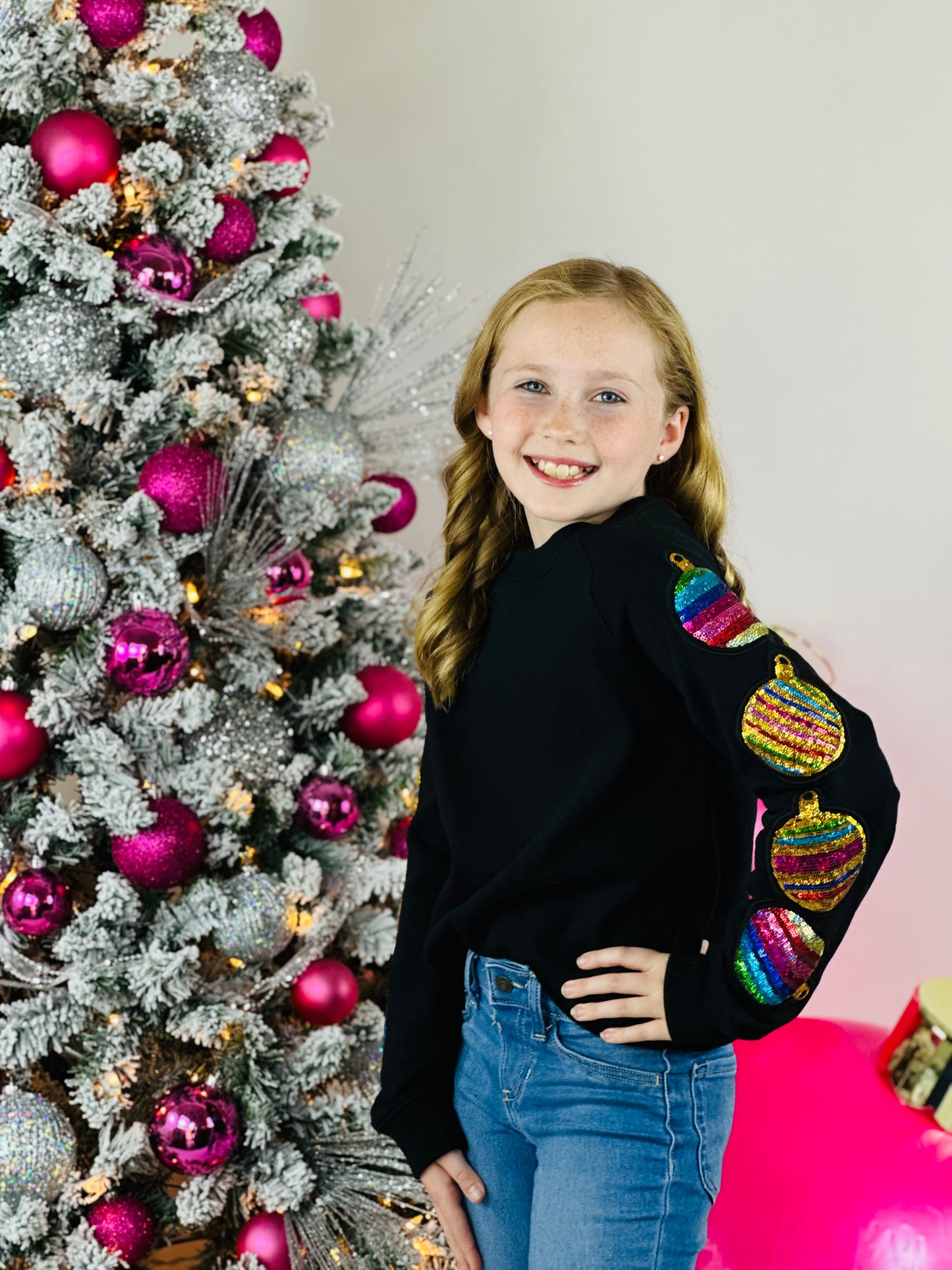 Christmas Sequin Ornaments Sweatshirt