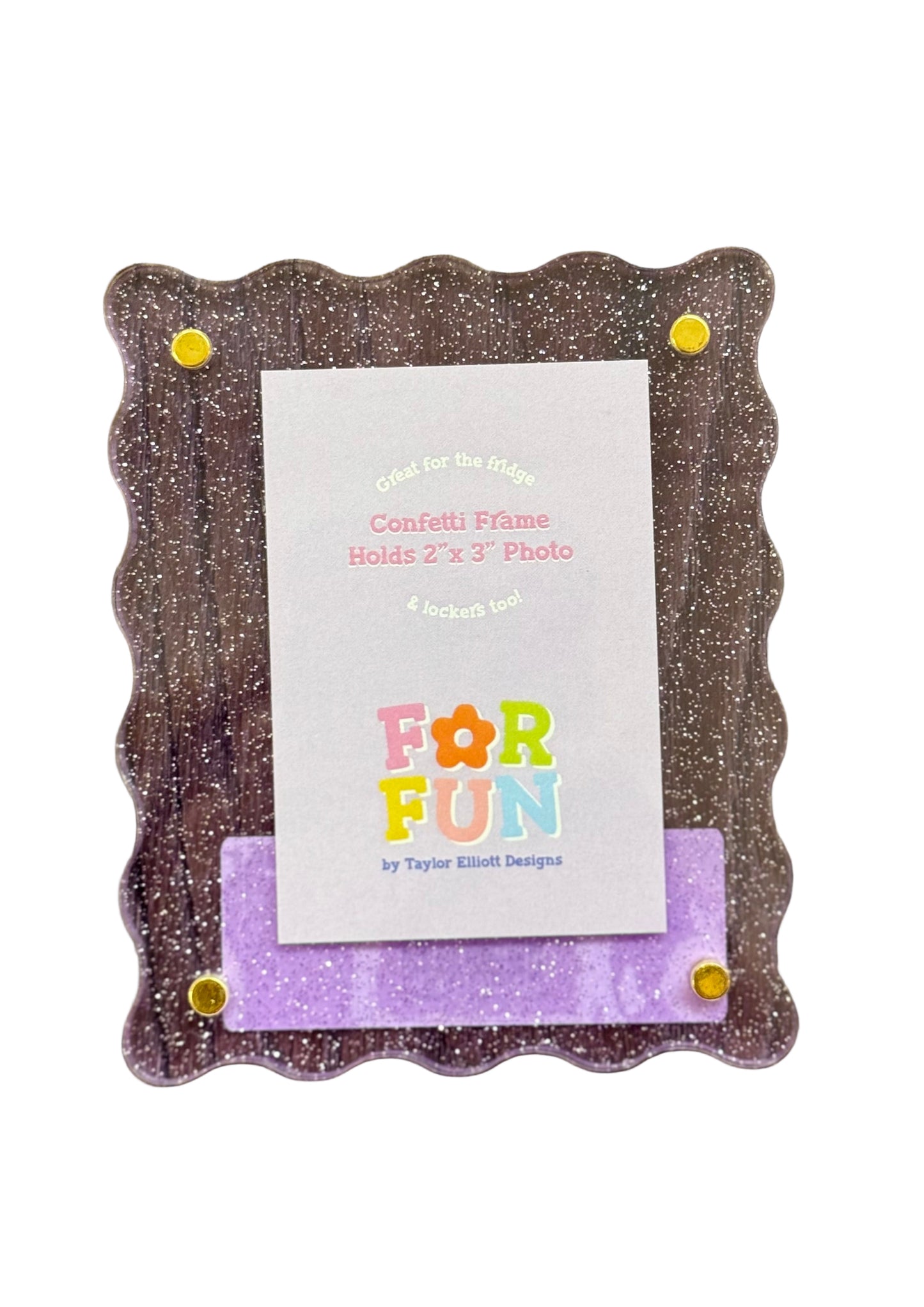 Acrylic Magnetic Frames - Purple Glitter