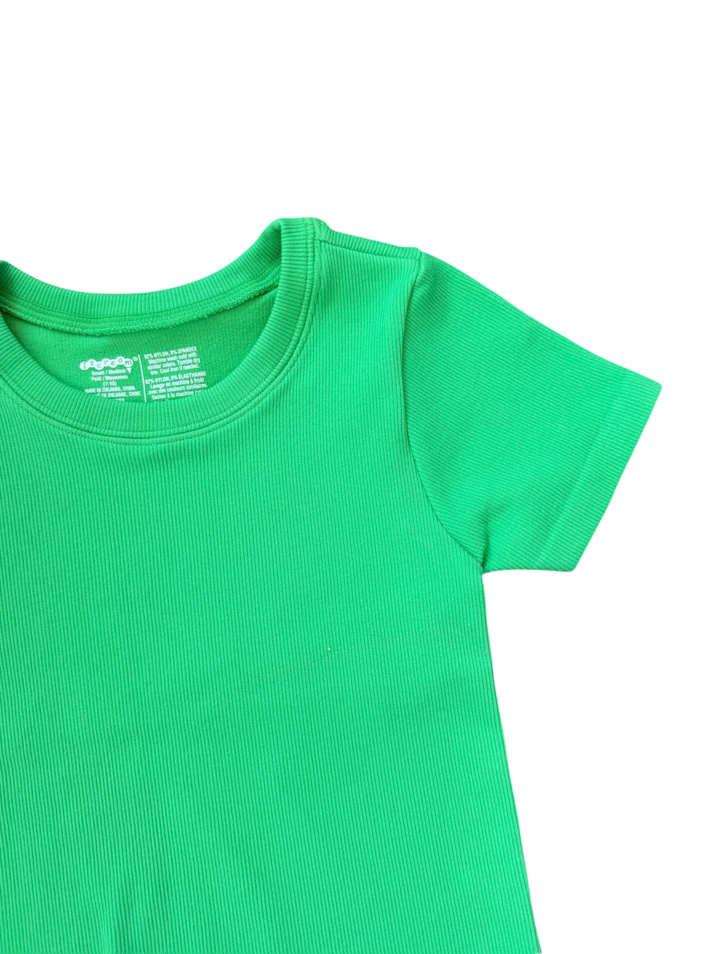 Ribbed Short Sleeve Shirt - Glam Green