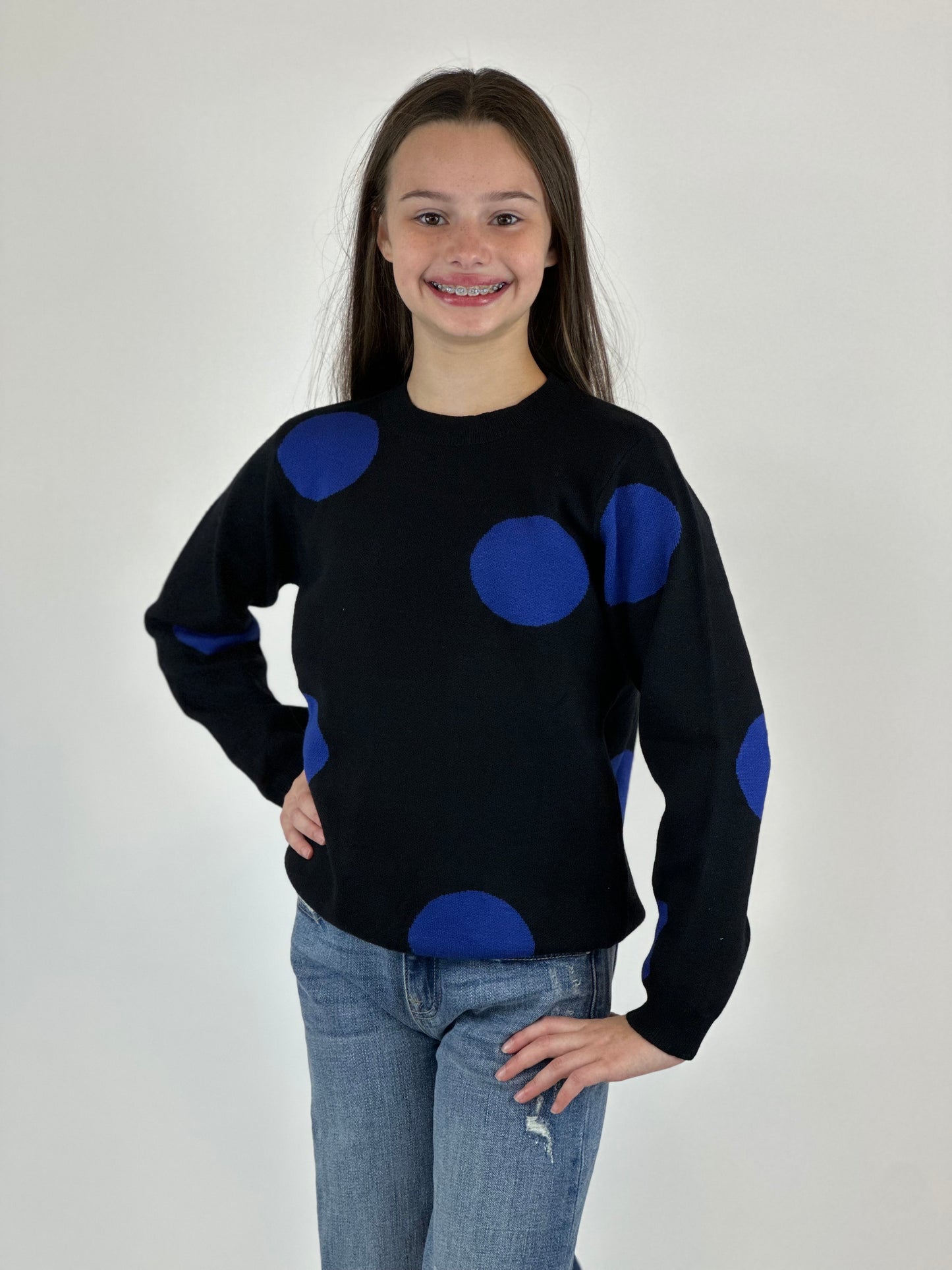 Blue Dots Sweater