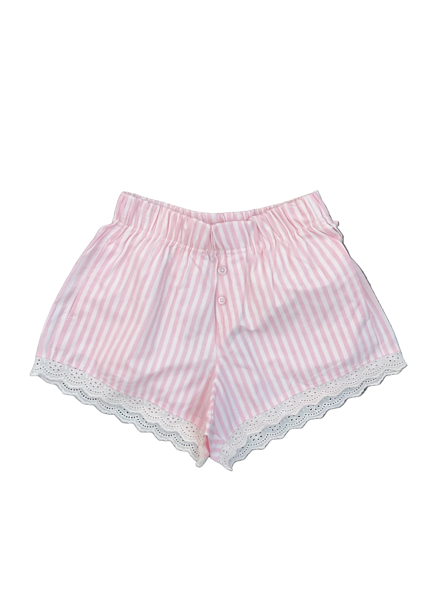 Striped Lace Trim Boxer Shorts
