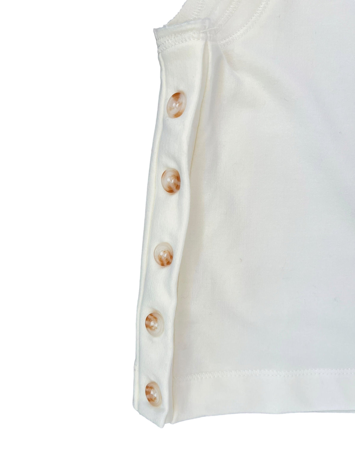 Tenly French Terry Side Button Tank - Ivory