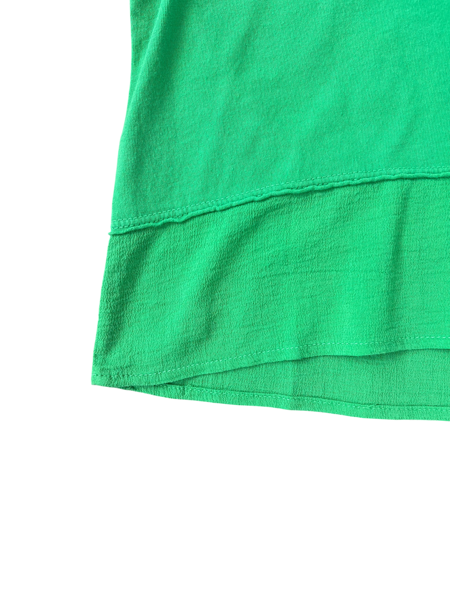 Tenly Mixed Media V-Neck Tee - Kelly Green
