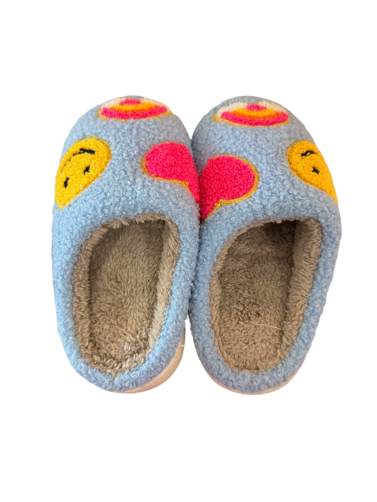 Smiley Rainbow Slippers - Blue