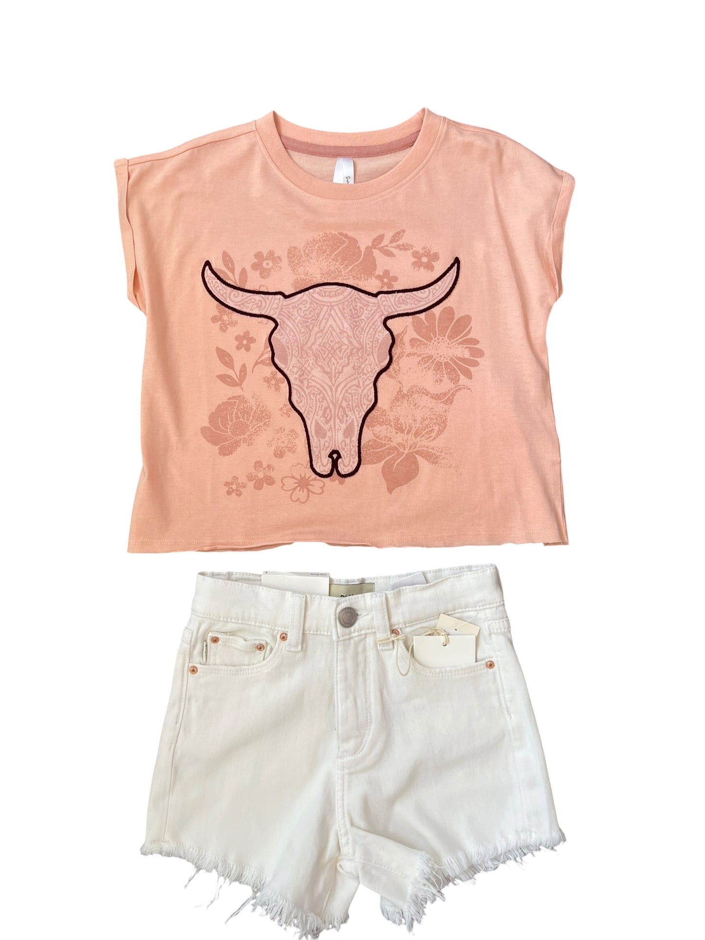 Blush Lace Longhorn Tee