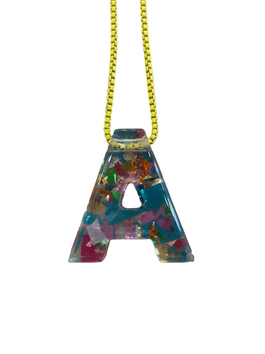 Colorful Confetti Initial Necklace