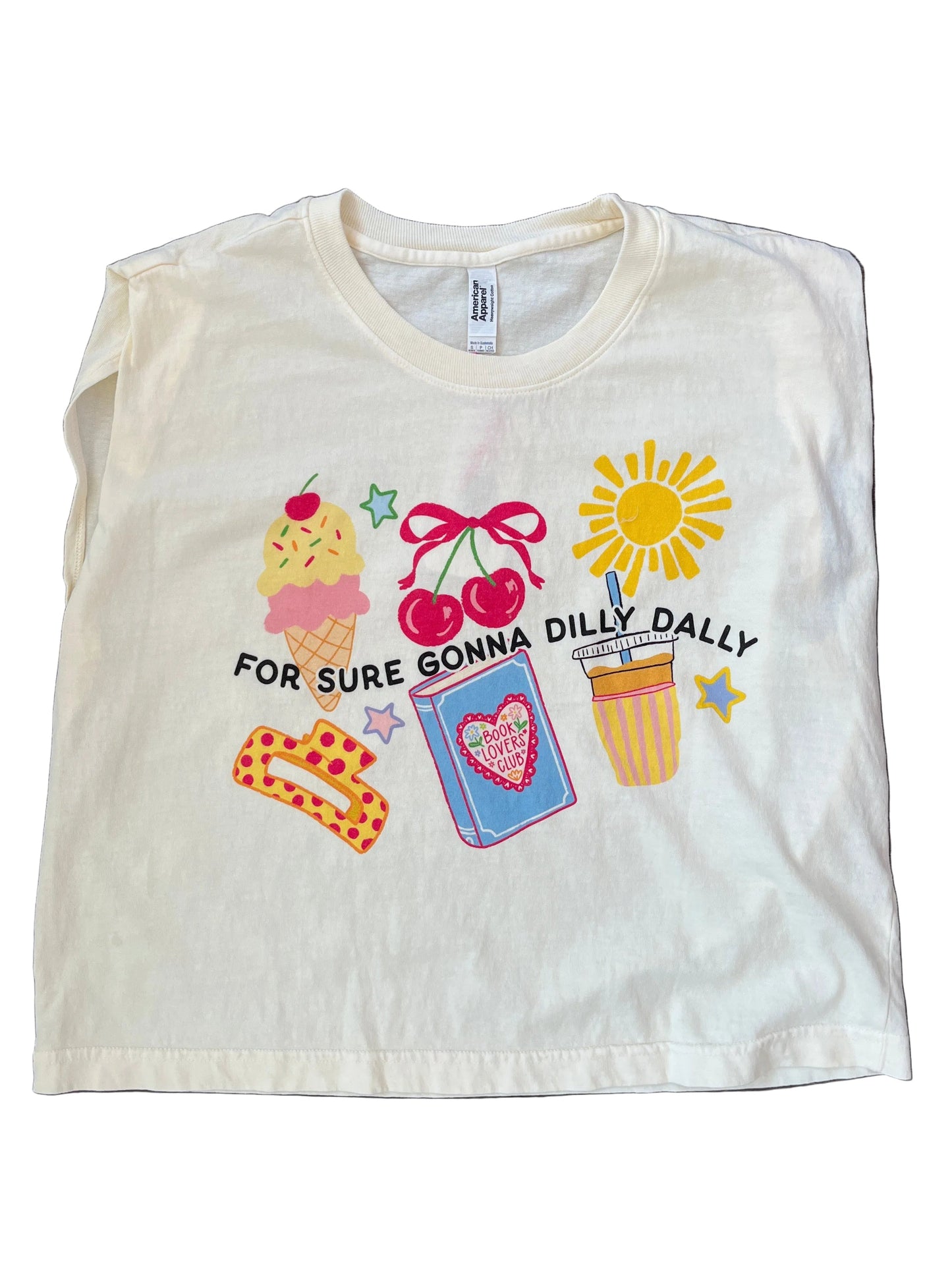 For Sure Gonna Dilly Dally Cropped Muscle Tee