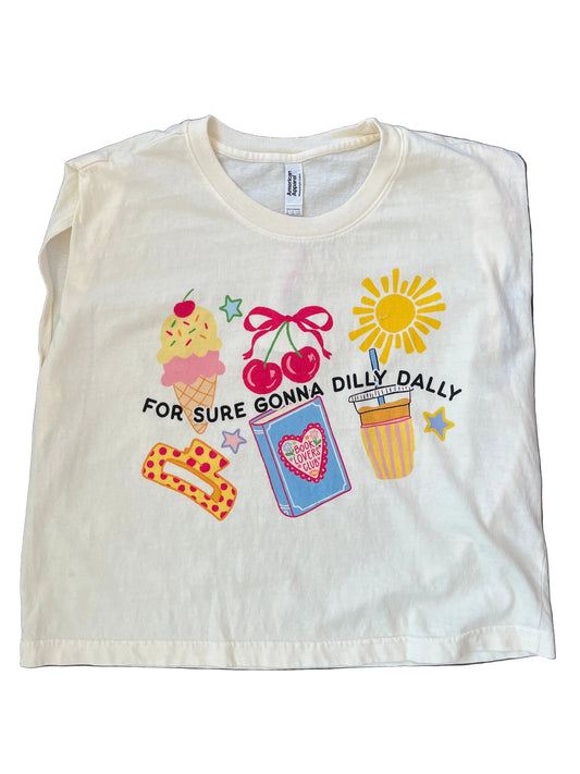 For Sure Gonna Dilly Dally Cropped Muscle Tee