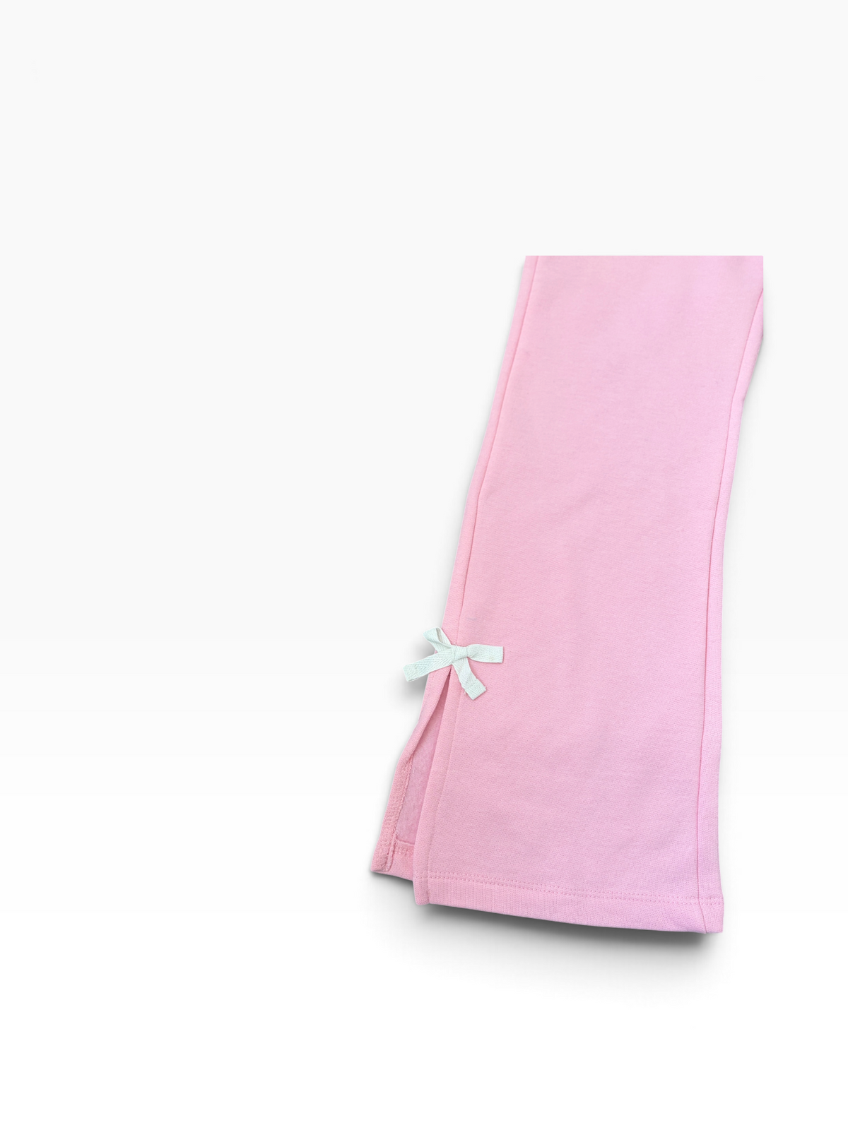 Flared Sweatpant w/Side Slit and Bow Detail
