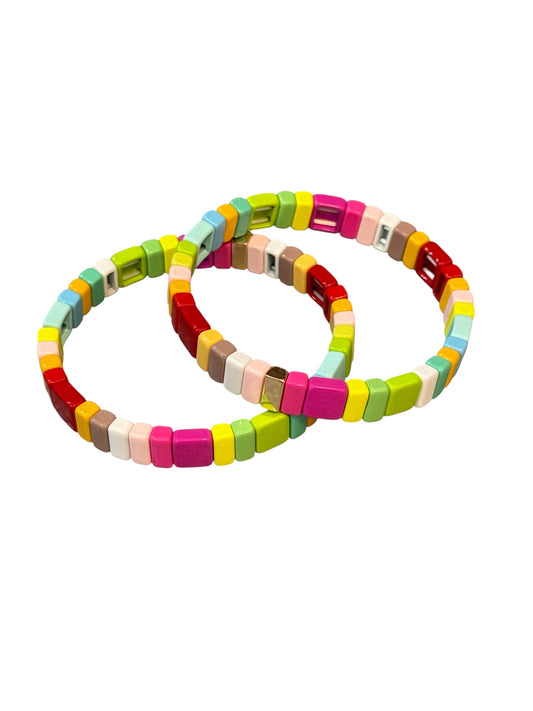 Malibu Sugar Colorful Small Tile Bracelet