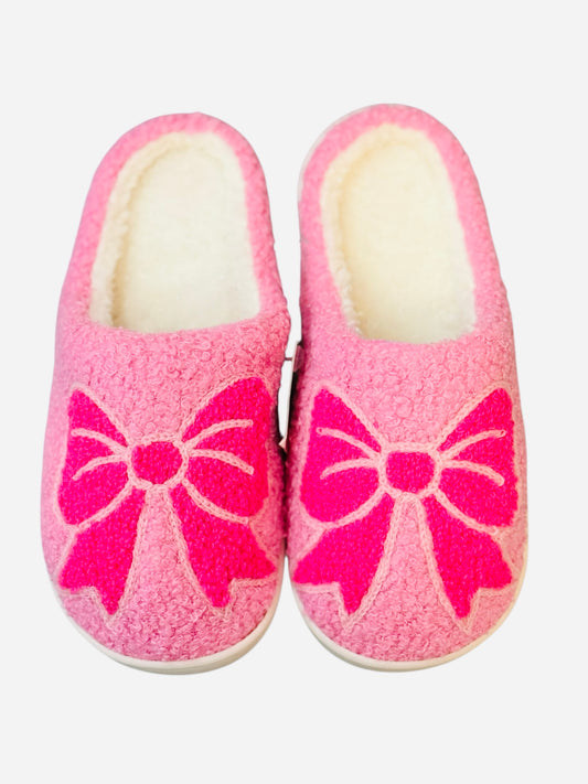Cozy Bows Slippers - Pink