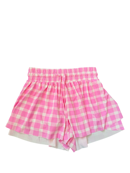 Pink Gingham Butterfly Shorts