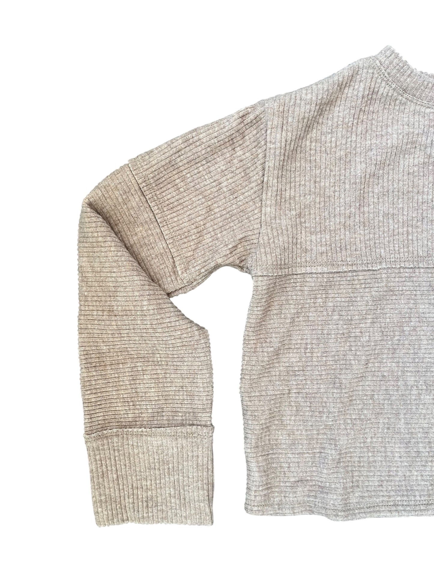 Tenly Hacci Cropped Rib Pullover - Nutmeg