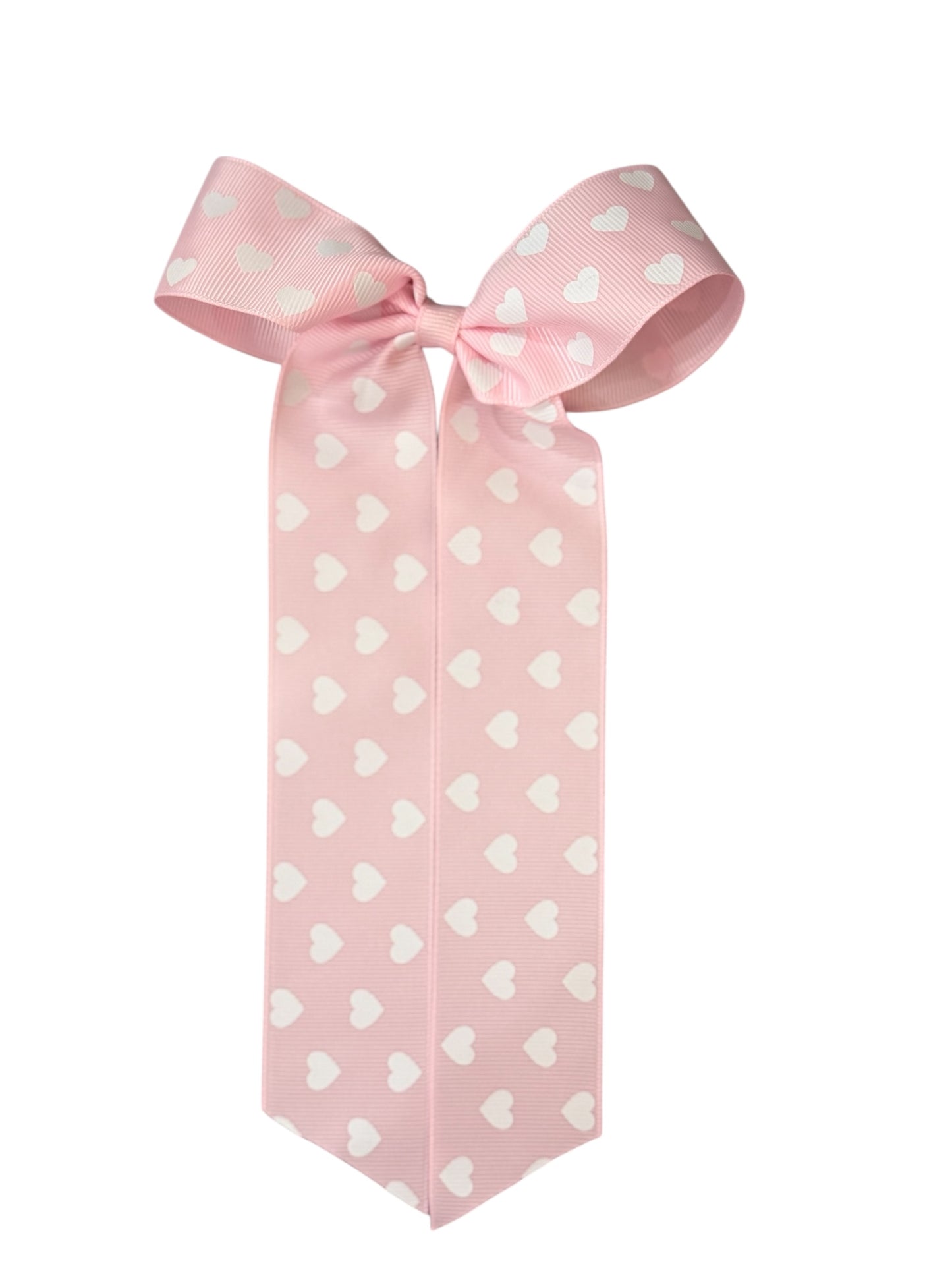 Heart Print Long Bow w/Clip