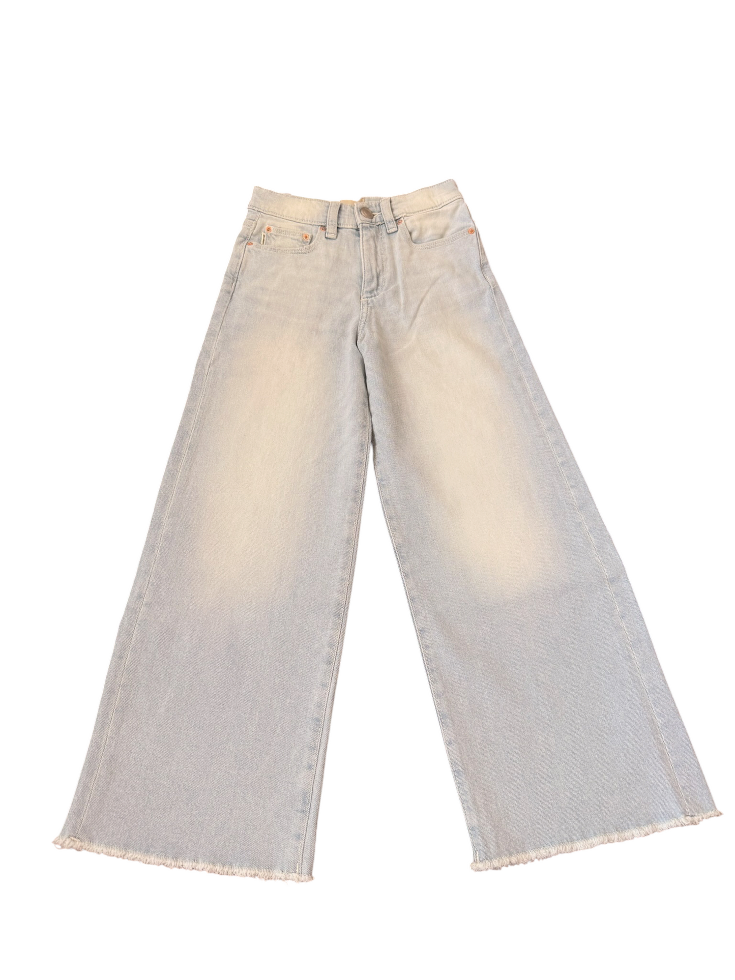Lily Wide Leg Jean w/ Raw Hem - Light Blue