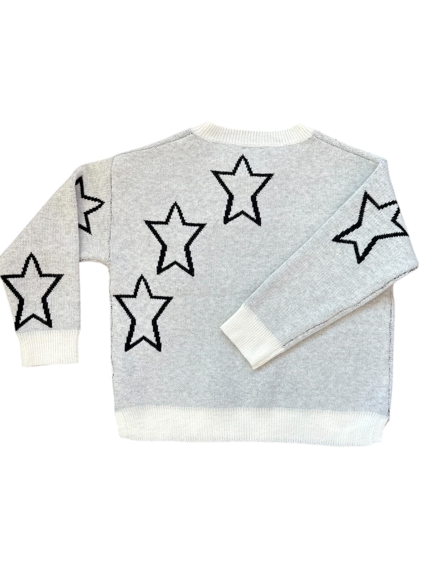 Tenly Boxy Stars Sweater - Ivory/Black
