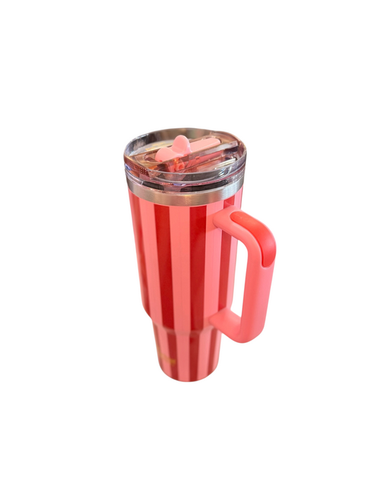 40oz Flip Straw Tumbler - Peppermint Stripes