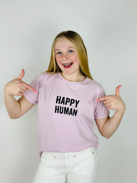 Happy Human Tee - Lavender