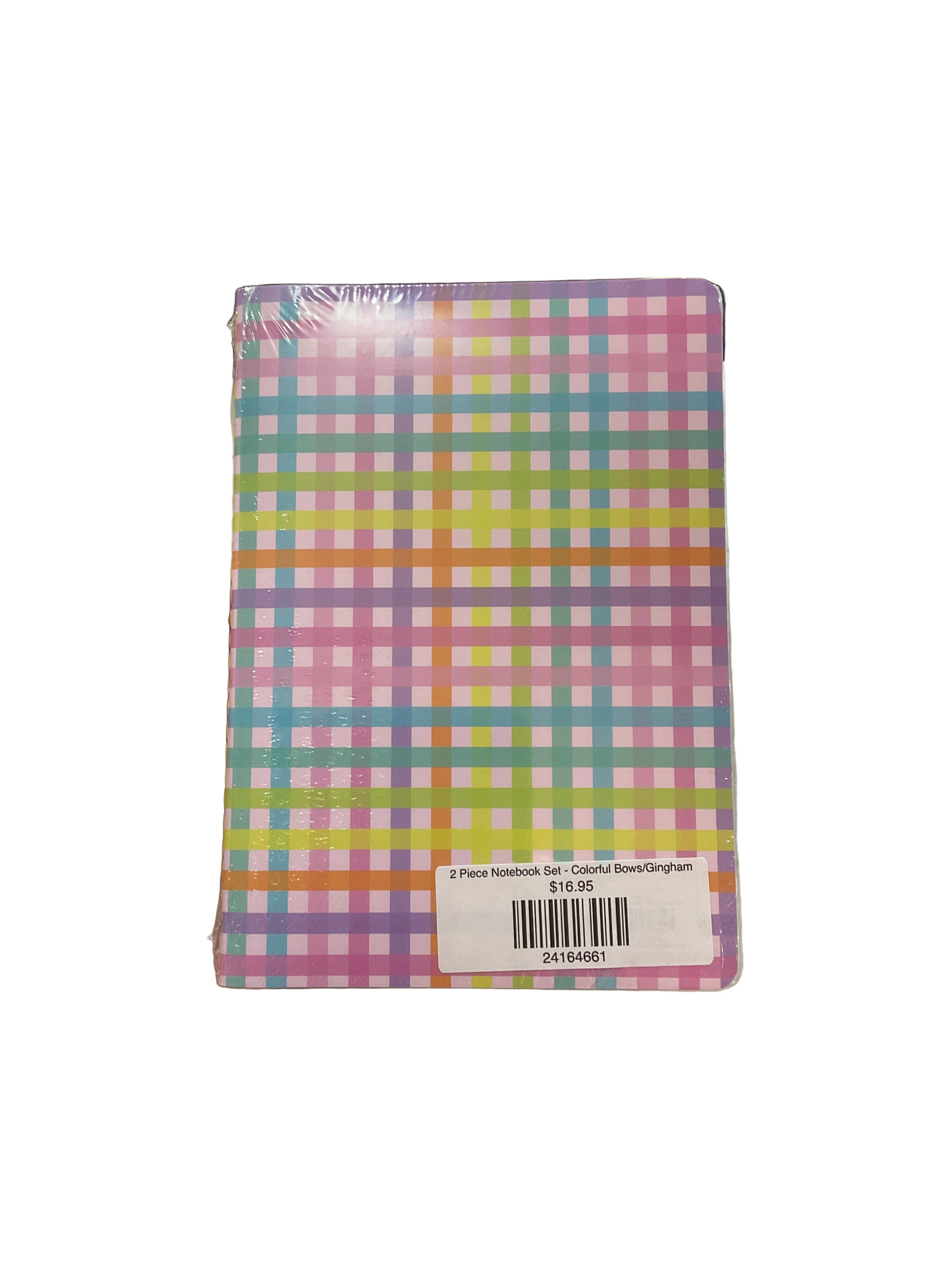 2 Piece Notebook Set - Colorful Bows/Gingham