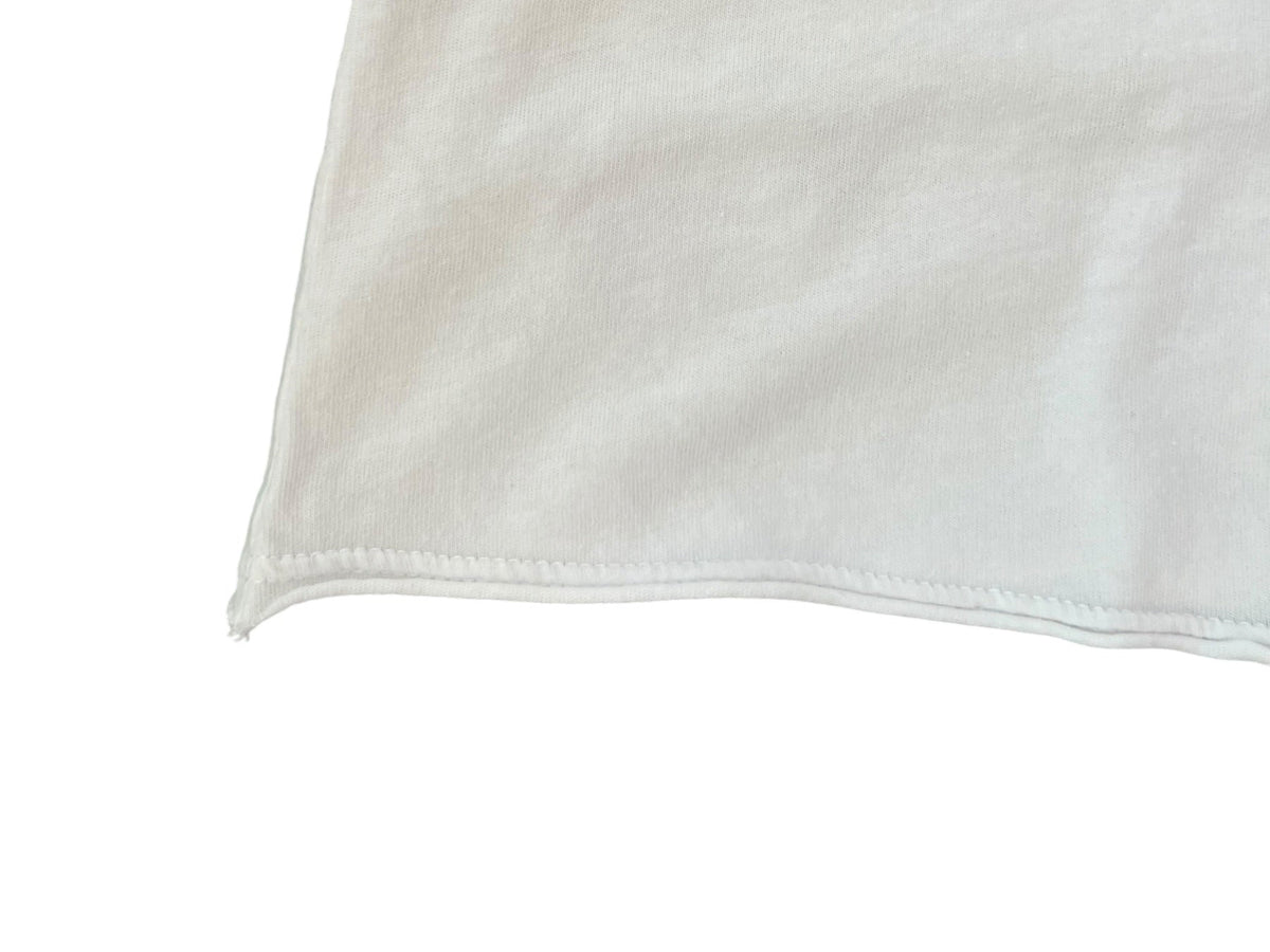 Tenly Cotton Jersey Raw Edge Tee - White